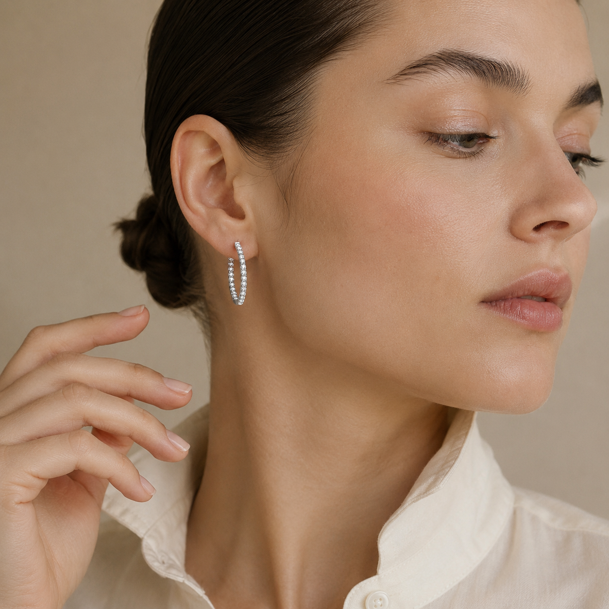 Cercle Full Moissanite Hoops