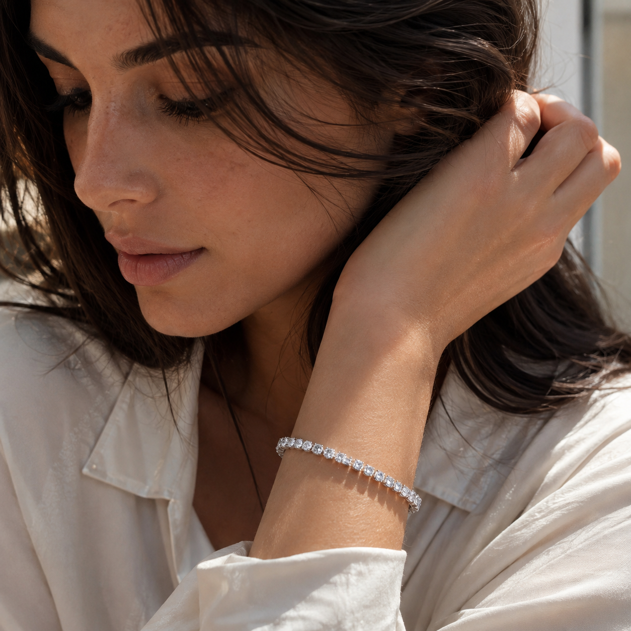 Carré Tennis Bracelet