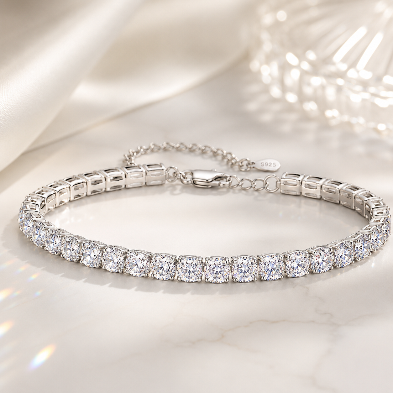 Carré Tennis Bracelet