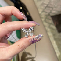 S925 sterling silver necklace for women, butterfly marquee high carbon diamond, niche design, light luxury style, high-end collarbone chain, niche design