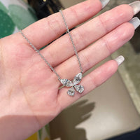 S925 sterling silver necklace for women, butterfly marquee high carbon diamond, niche design, light luxury style, high-end collarbone chain, niche design