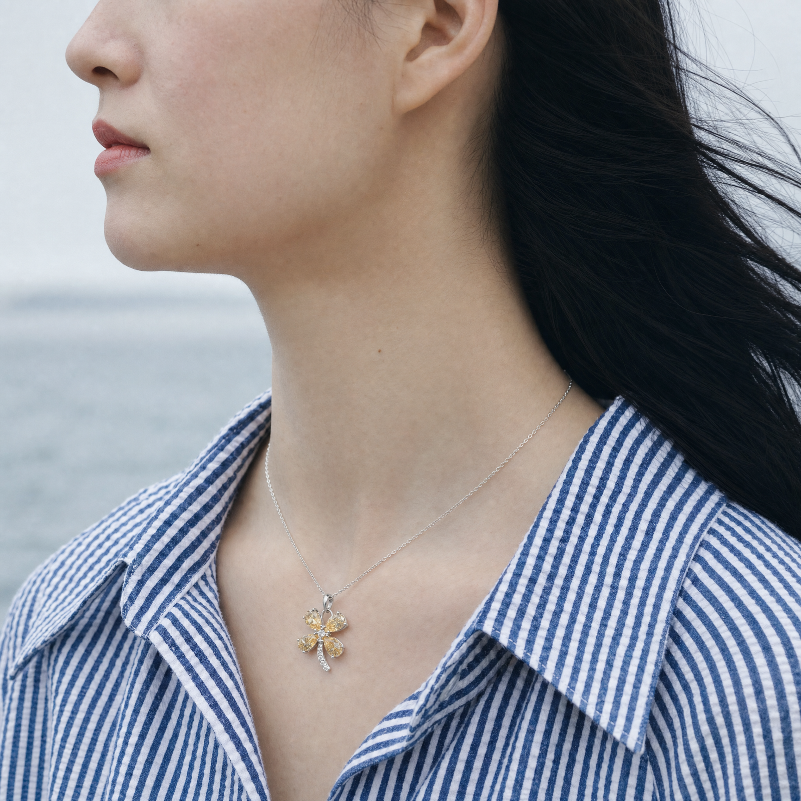 Papillon Moissanite Necklace
