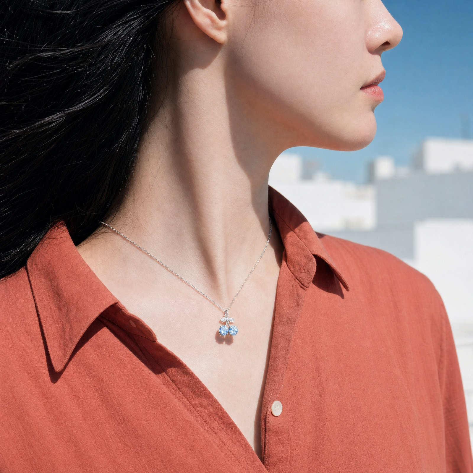Cherry Moissanite Necklace