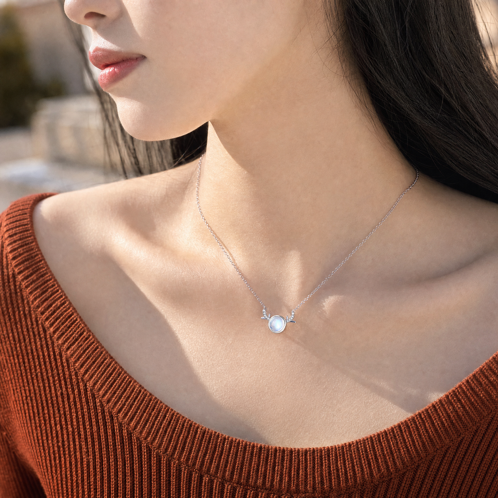 Fawn Moonstone Necklace