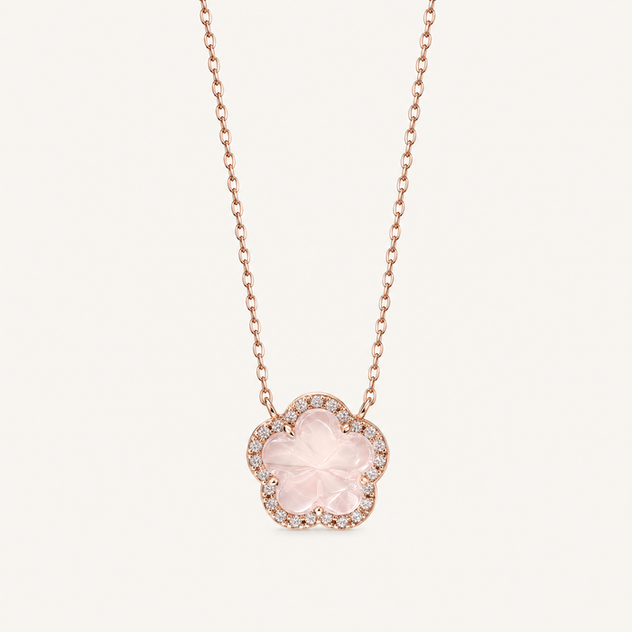 Sakura Rose Quartz Necklace