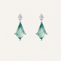 Mousse Moss Agate Studs