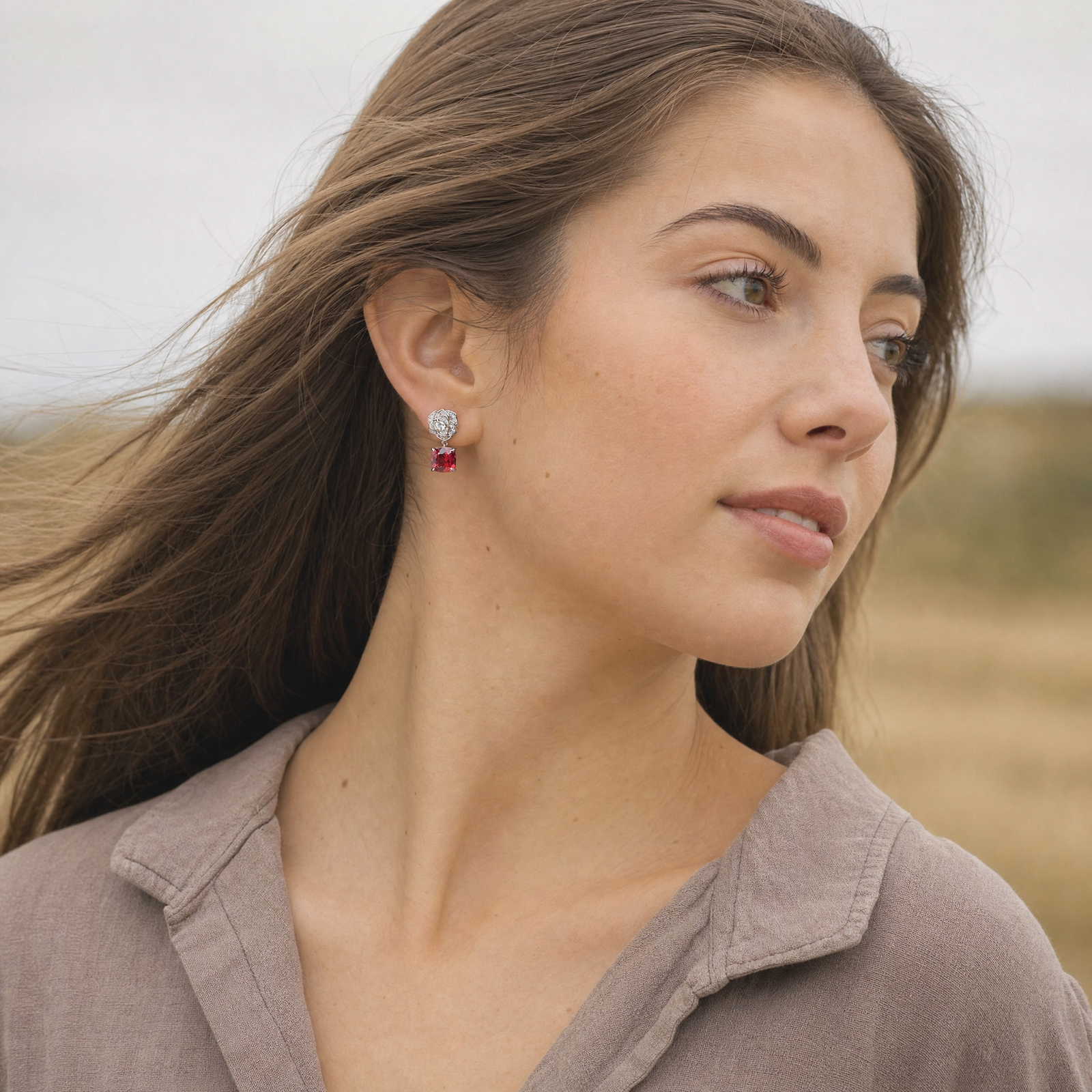 Rose Rouge Studs