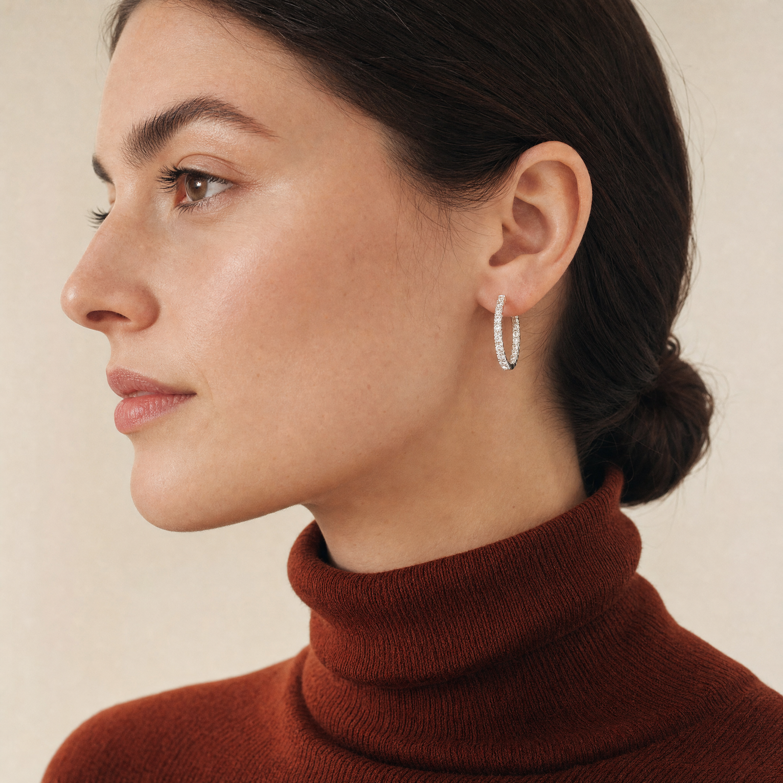 Cercle Full Moissanite Hoops