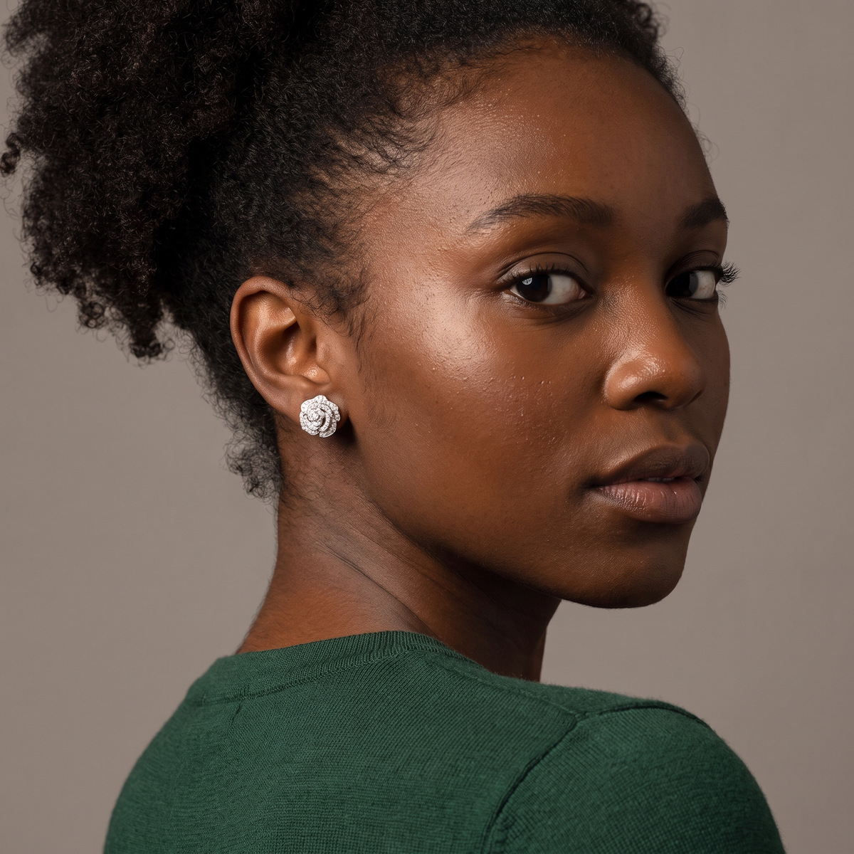 Camélia Flower Studs