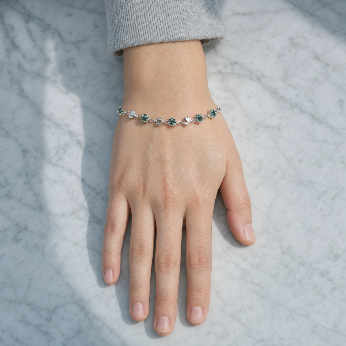Cœur Moissanite Bracelet
